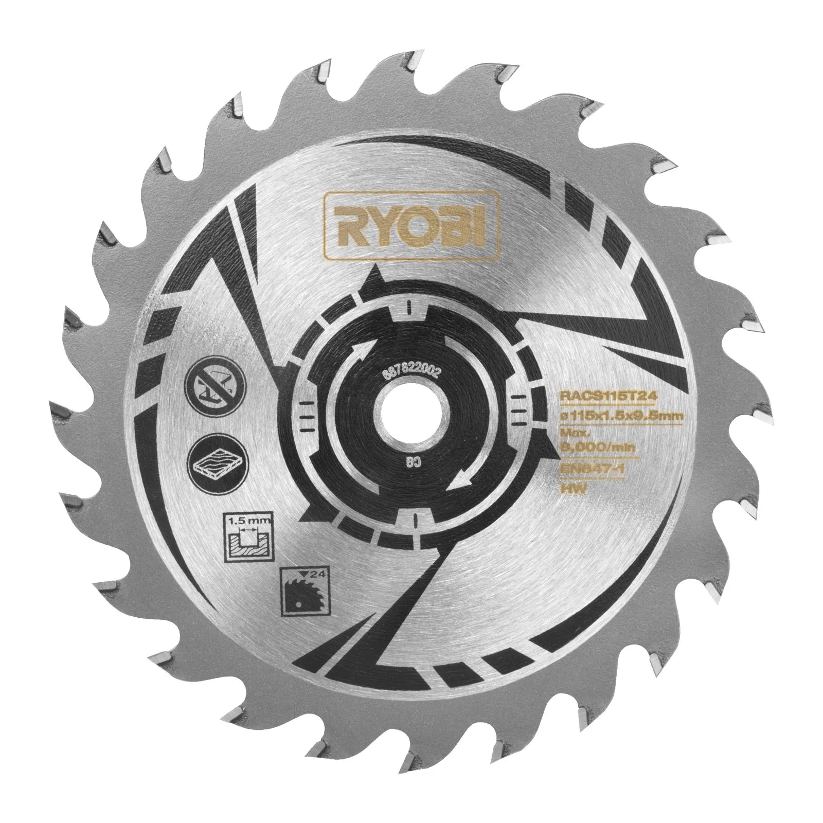 Аккумуляторная циркулярная пила Ryobi R18CS115-0 — фото производителя