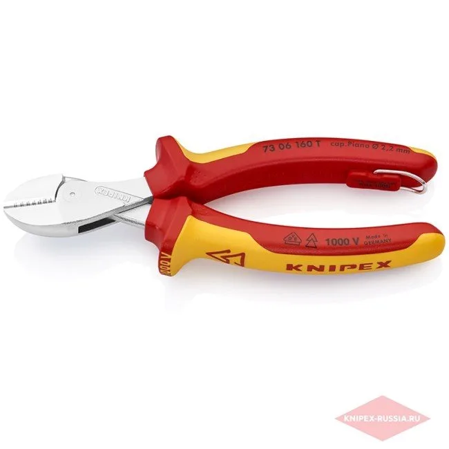 Компактные кусачки боковые X-Cut диэлектрические Knipex KN-7306160TBK — фото производителя