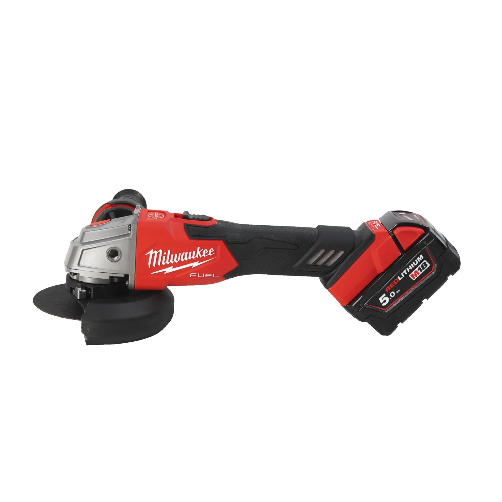 125 мм УШМ с тормозом и ползунковым выключателем Milwaukee M18 FSAG125XB-502X — фото производителя