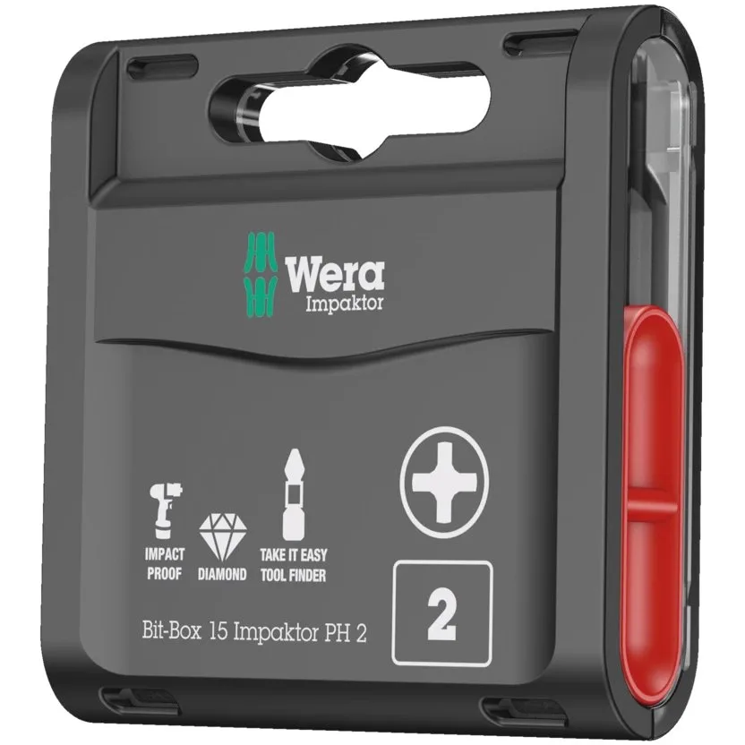 Набор инструментов Wera Bit-Box 15 Impaktor PH — фото производителя