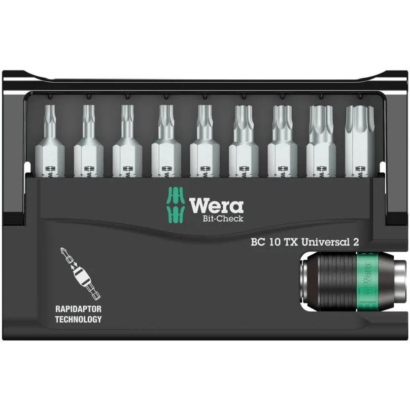 Набор инструментов Wera Bit-Check 10 TX Universal 2 — фото производителя