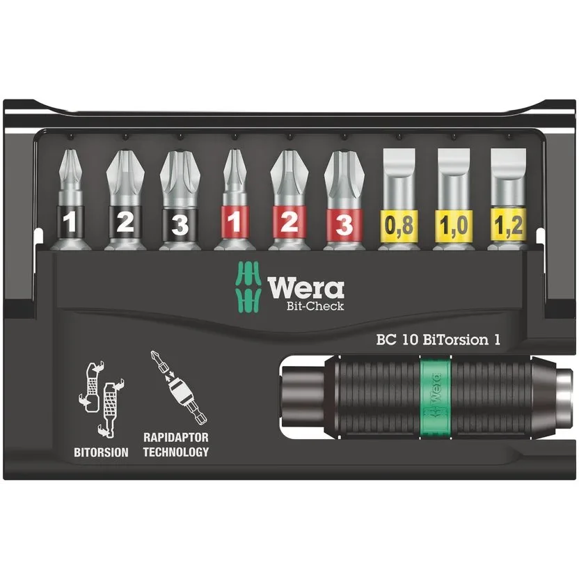 Набор инструментов Wera Bit-Check 10 BiTorsion 1 — фото производителя
