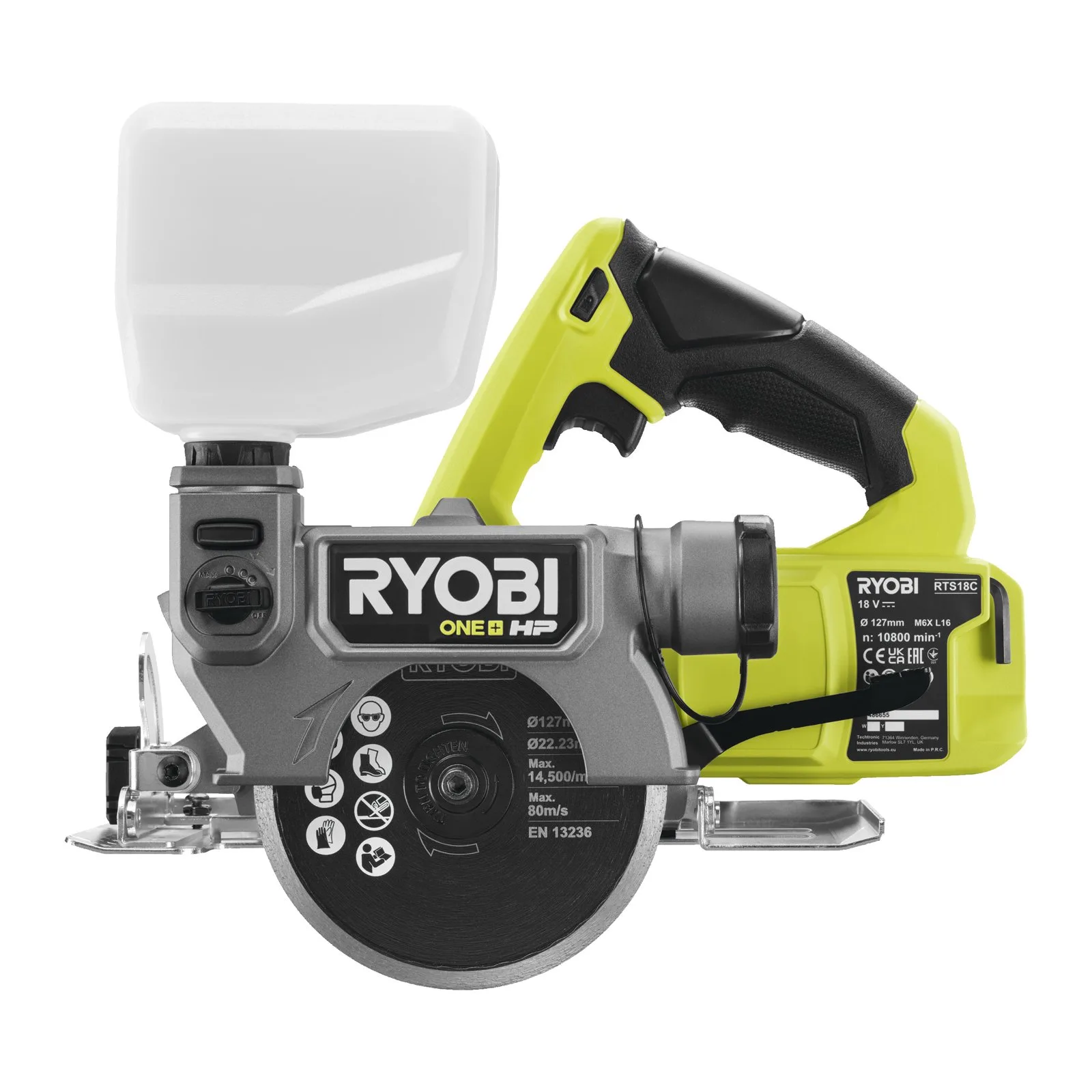 Аккумуляторная плиткорезная пила Ryobi RTS18C-0 — фото производителя