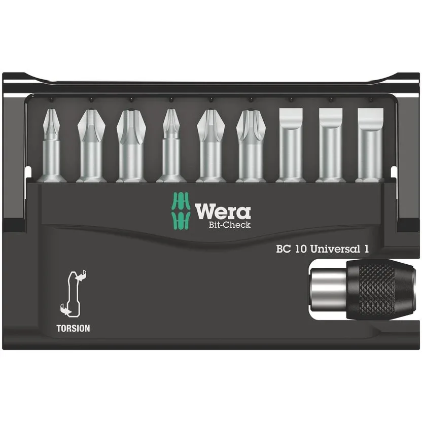 Набор инструментов Wera Bit-Check 10 Universal 1 — фото производителя