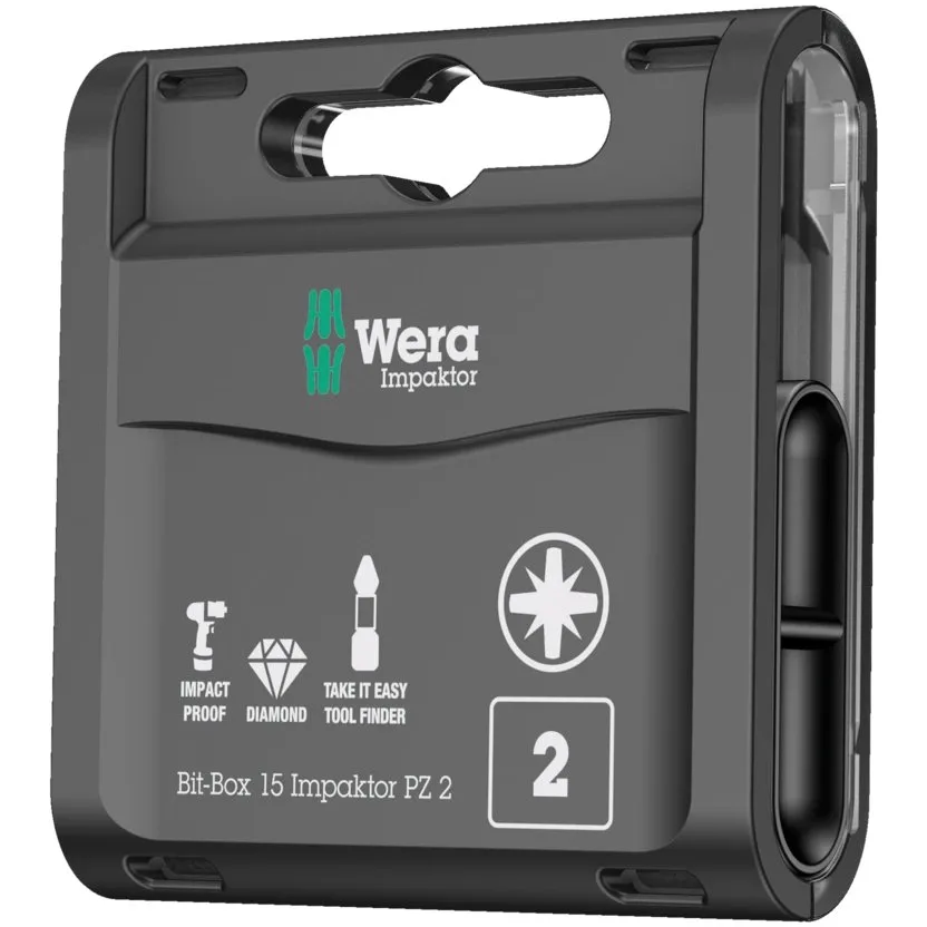 Набор инструментов Wera Bit-Box 15 Impaktor PZ — фото производителя