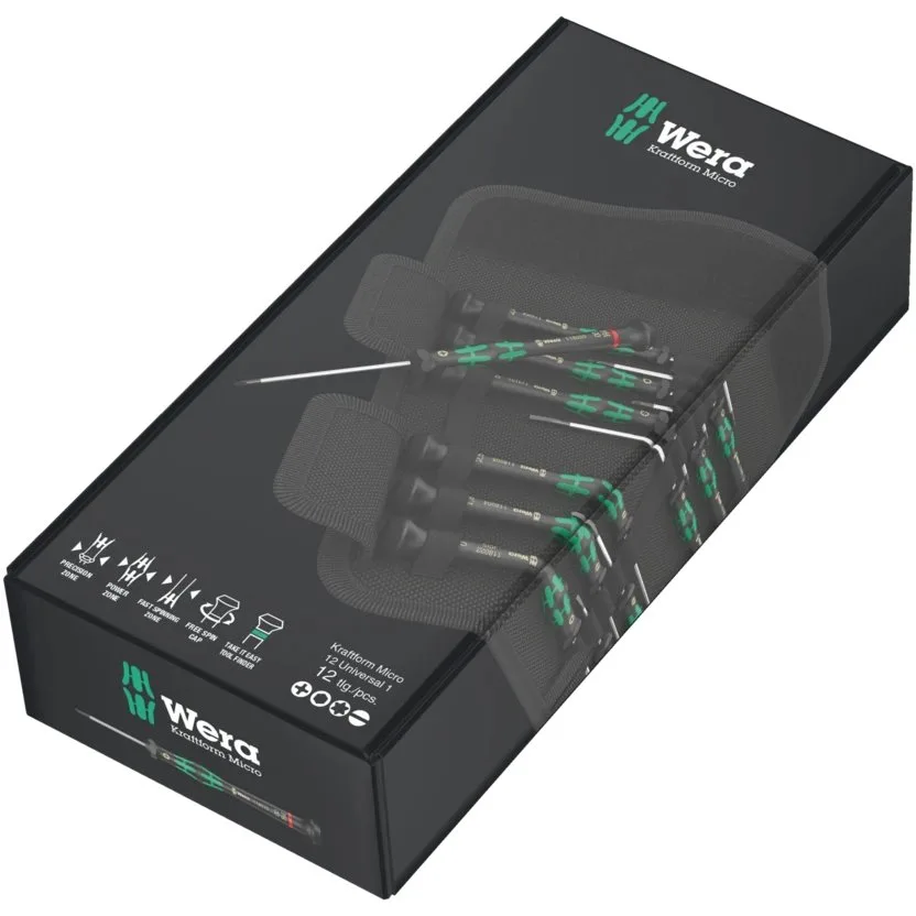 Набор отверток для электронщиков Wera Kraftform Micro 12 Universal 1 — фото производителя