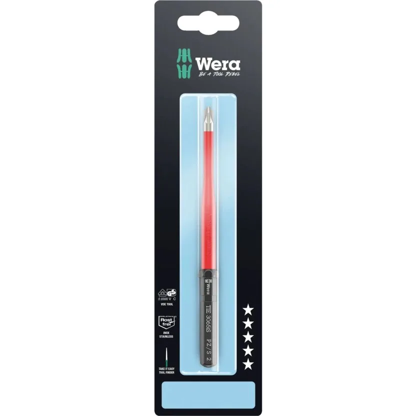 Отвёртка Wera Kraftform Kompakt VDE 3065 iS PZ/S Take it easy SB, нержавеющая сталь