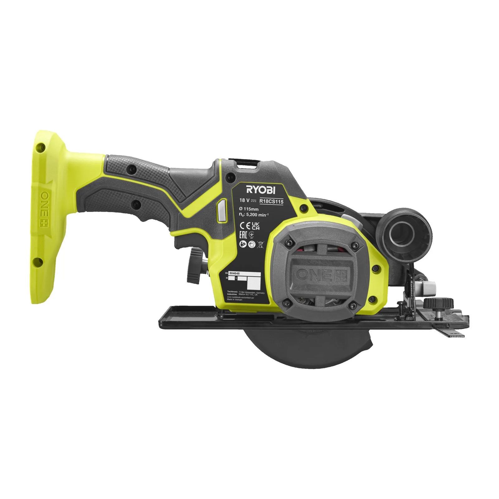 Аккумуляторная циркулярная пила Ryobi R18CS115-0 — фото производителя