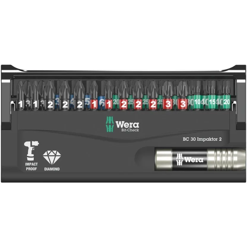 Набор инструментов Wera Bit-Check 30 Impaktor 2 — фото производителя