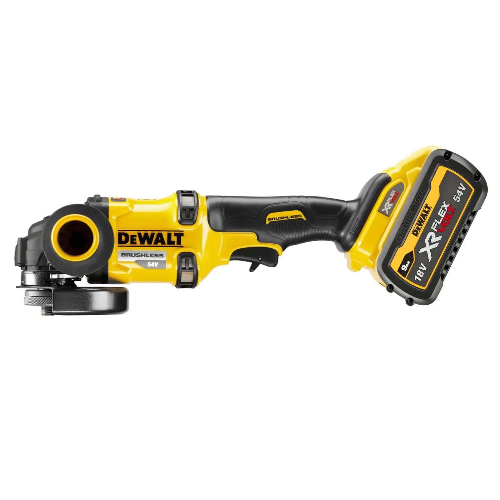 Аккумуляторная углошлифовальная машина DeWalt DCG418X2-GB — фото производителя