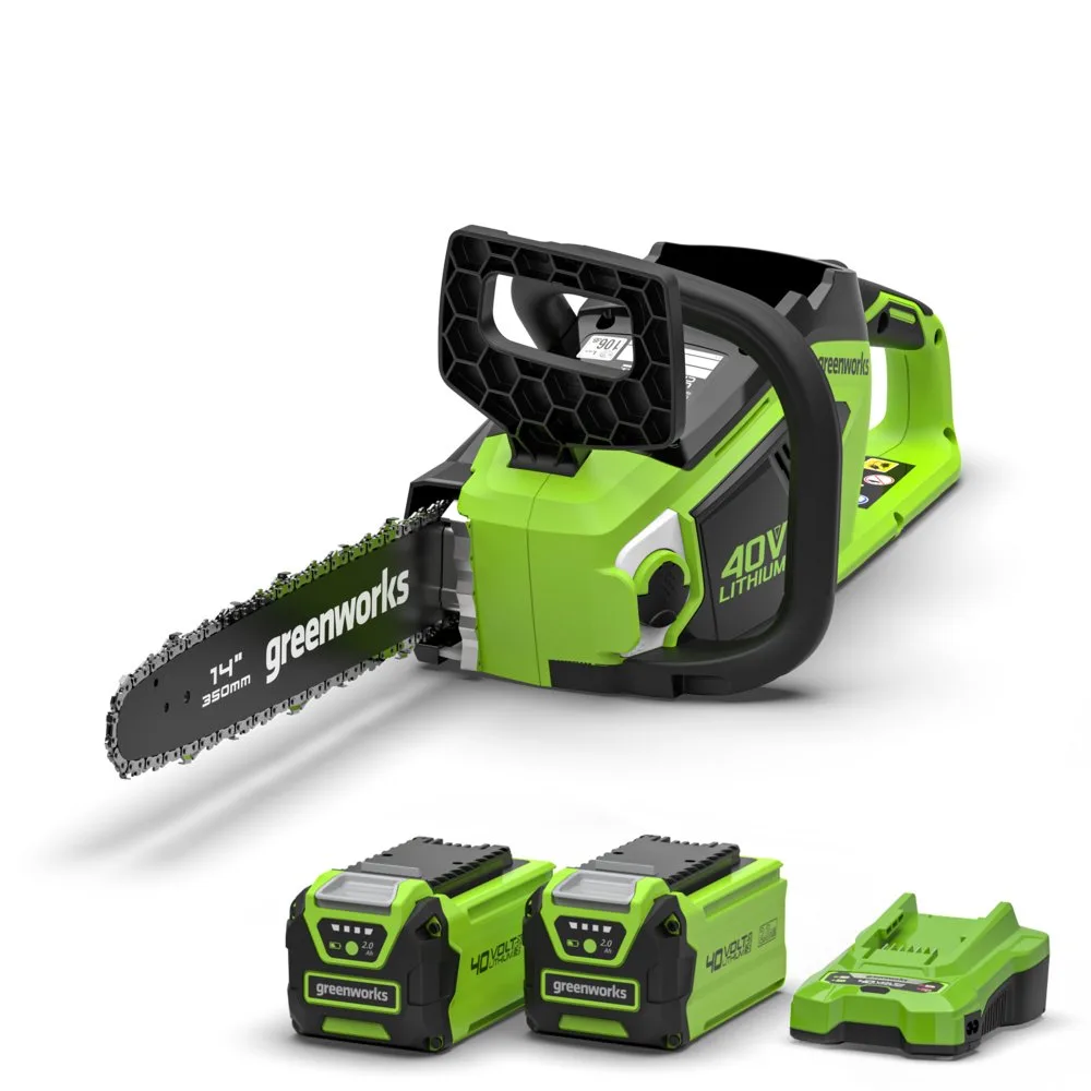 Аккумуляторная цепная пила Greenworks GD40CS15K2X — фото производителя