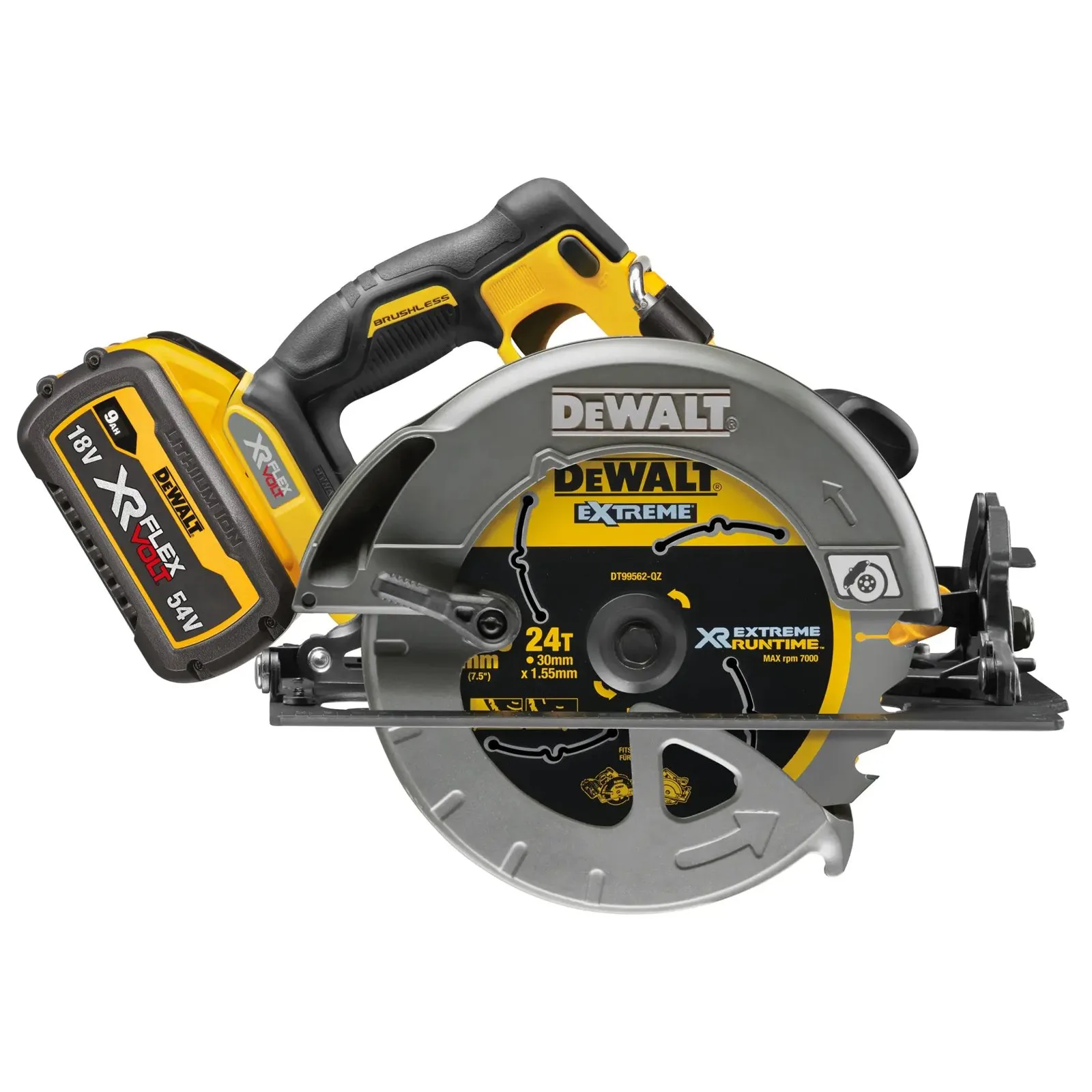 Аккумуляторная циркулярная пила DeWalt DCS578X2-GB — фото производителя