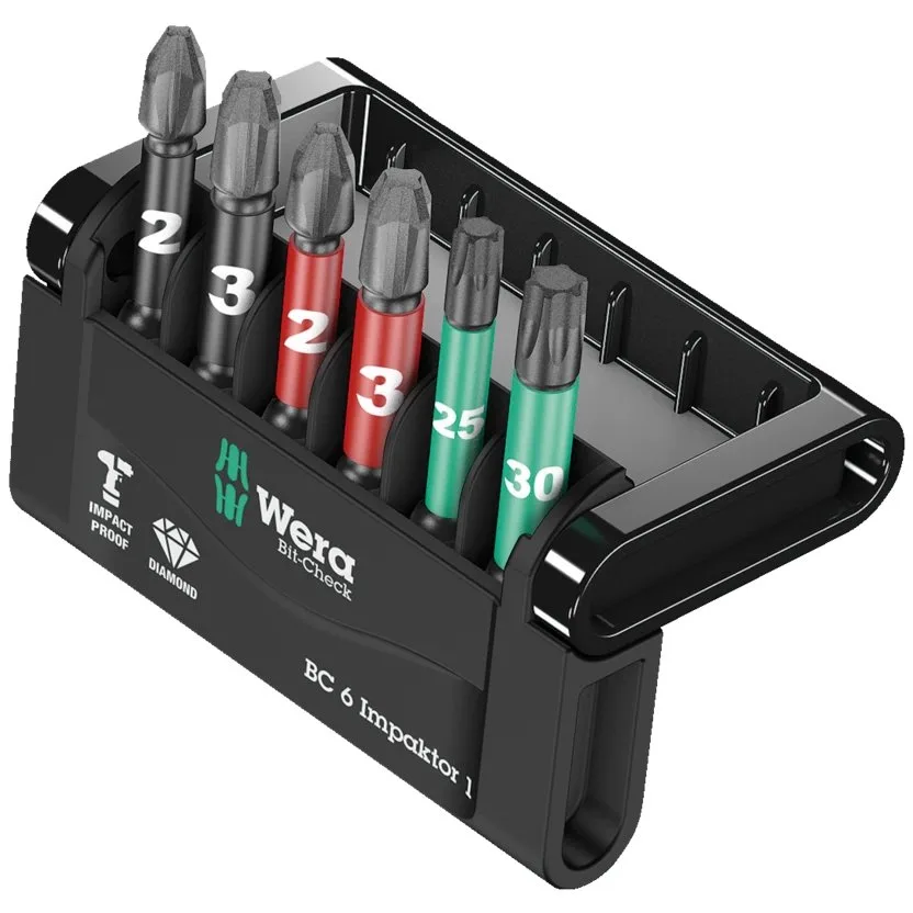 Набор инструментов Wera Bit-Check 6 Impaktor 1 — фото производителя