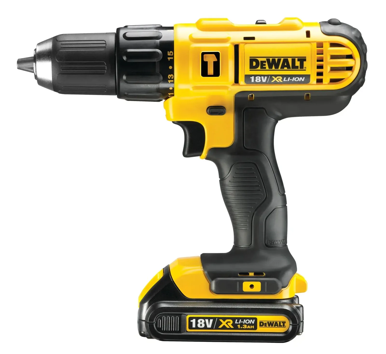 Аккумуляторная ударная дрель-шуруповерт DeWalt DCD776C1-GB — фото производителя