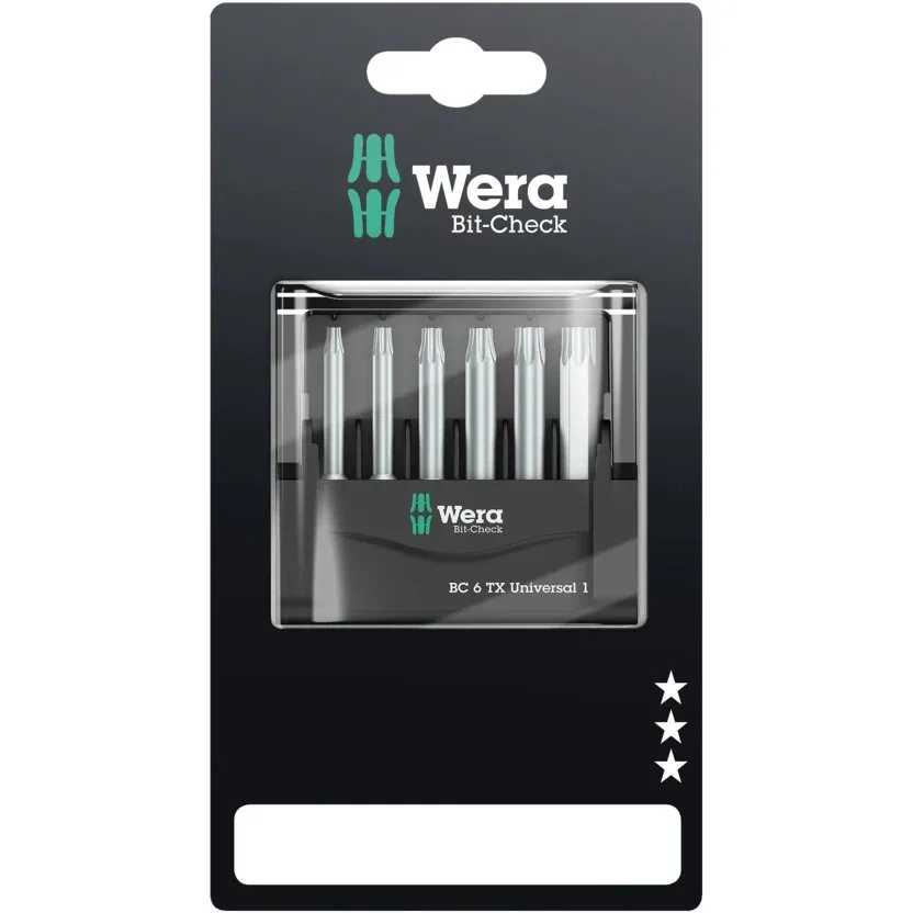 Набор инструментов Wera Bit-Check 6 TX Universal 1 SB — фото производителя