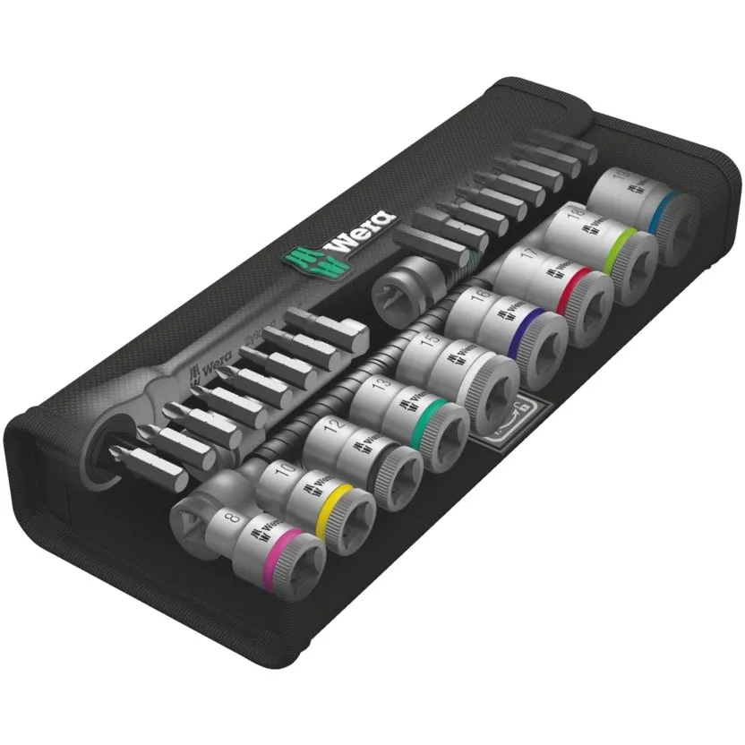 Набор инструментов Wera 8100 SB 8 Zyklop Metal - набор с трещоткой, переключение реверса, привод 3/8", метрический — фото производителя