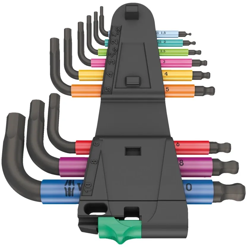 Набор Г-образных ключей, метрических, BlackLaser Wera 950/9 Hex-Plus Multicolour 2 — фото производителя
