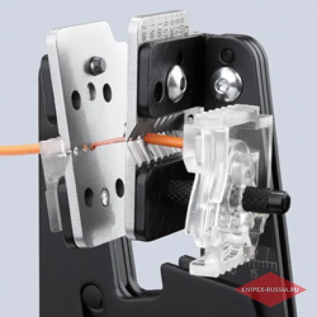 Прецизионный инструмент для удаления изоляции с фасонными ножами Knipex KN-121211 — фото производителя