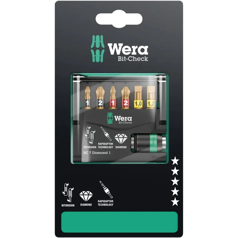 Набор инструментов Wera Bit-Check 7 Diamond 1 SB — фото производителя