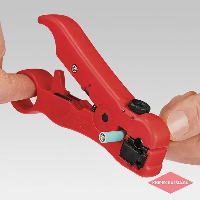 Инструмент для удаления изоляции с коаксиального кабеля Knipex KN-166006SB — фото производителя