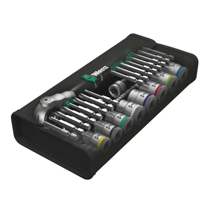 Набор инструментов Wera 8100 SB 6 Zyklop Speed - набор с трещоткой, привод 3/8", метрический — фото производителя