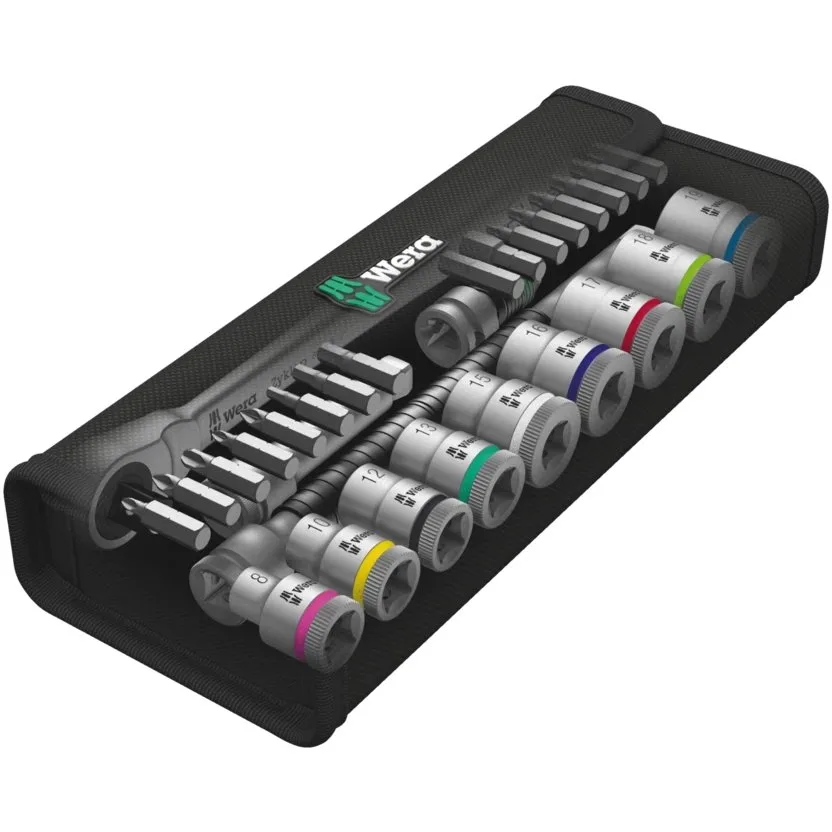 Набор инструментов Wera 8100 SB 7 Zyklop Metal - набор с трещоткой, сдвижной квадрат, привод 3/8", метрический — фото производителя