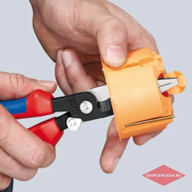 Электромонтажные клещи со страховочным креплением Knipex KN-1382200T — фото производителя