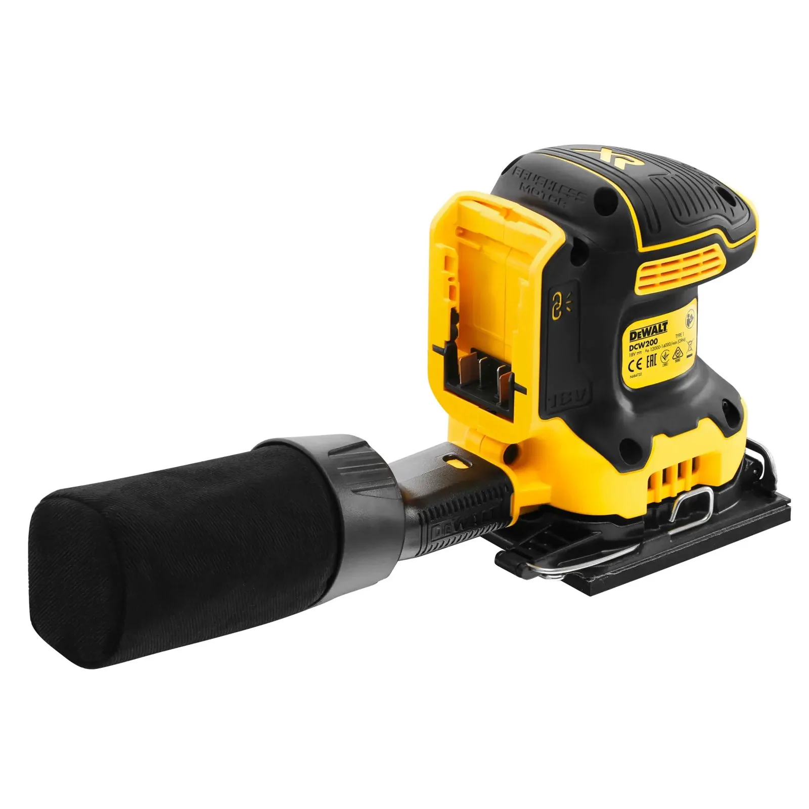 Аккумуляторная шлифовальная машина DeWalt DCW200N-XJ — фото производителя