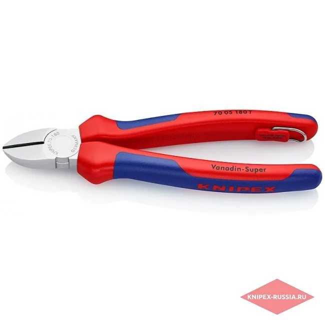 Кусачки боковые со страховочным креплением Knipex KN-7005180T — фото производителя