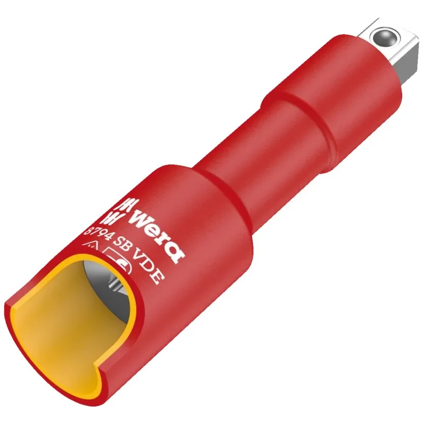 Трещотка Wera 8794 SB VDE Zyklop удлинитель, изолированный, короткий, 3/8" — фото производителя
