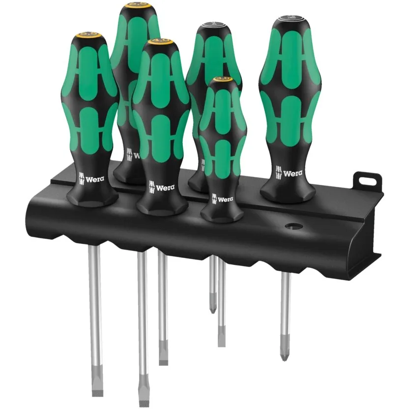 Набор отверток Kraftform Plus Lasertip + подставка Wera 334/355/6 Rack — фото производителя