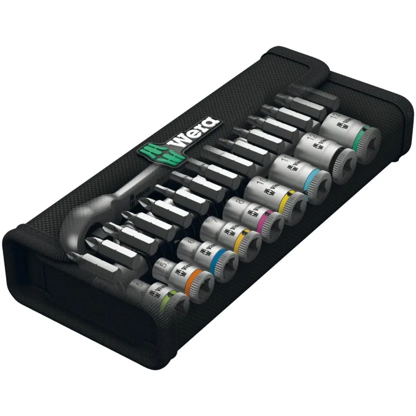Набор инструментов Wera 8100 SA 8 Zyklop Metal - набор с трещоткой, переключение реверса, привод 1/4", метрический — фото производителя