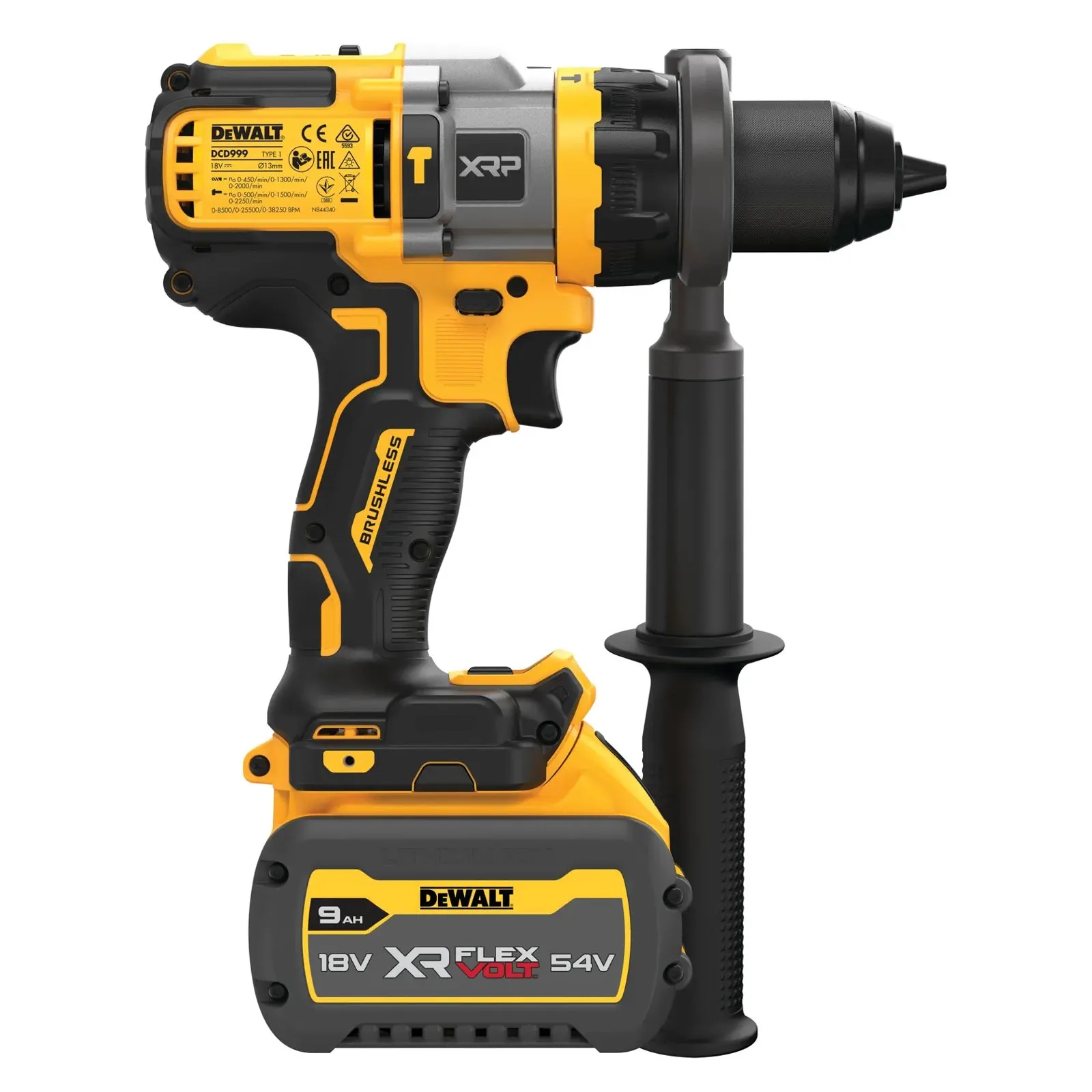 Аккумуляторная ударная дрель-шуруповерт DeWalt DCD999X1-GB — фото производителя
