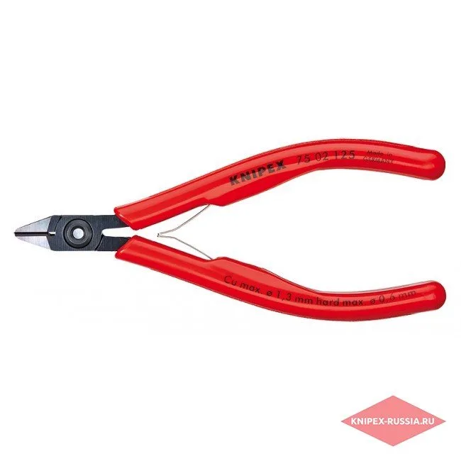 Кусачки боковые для электроники Knipex KN-7502125 — фото производителя