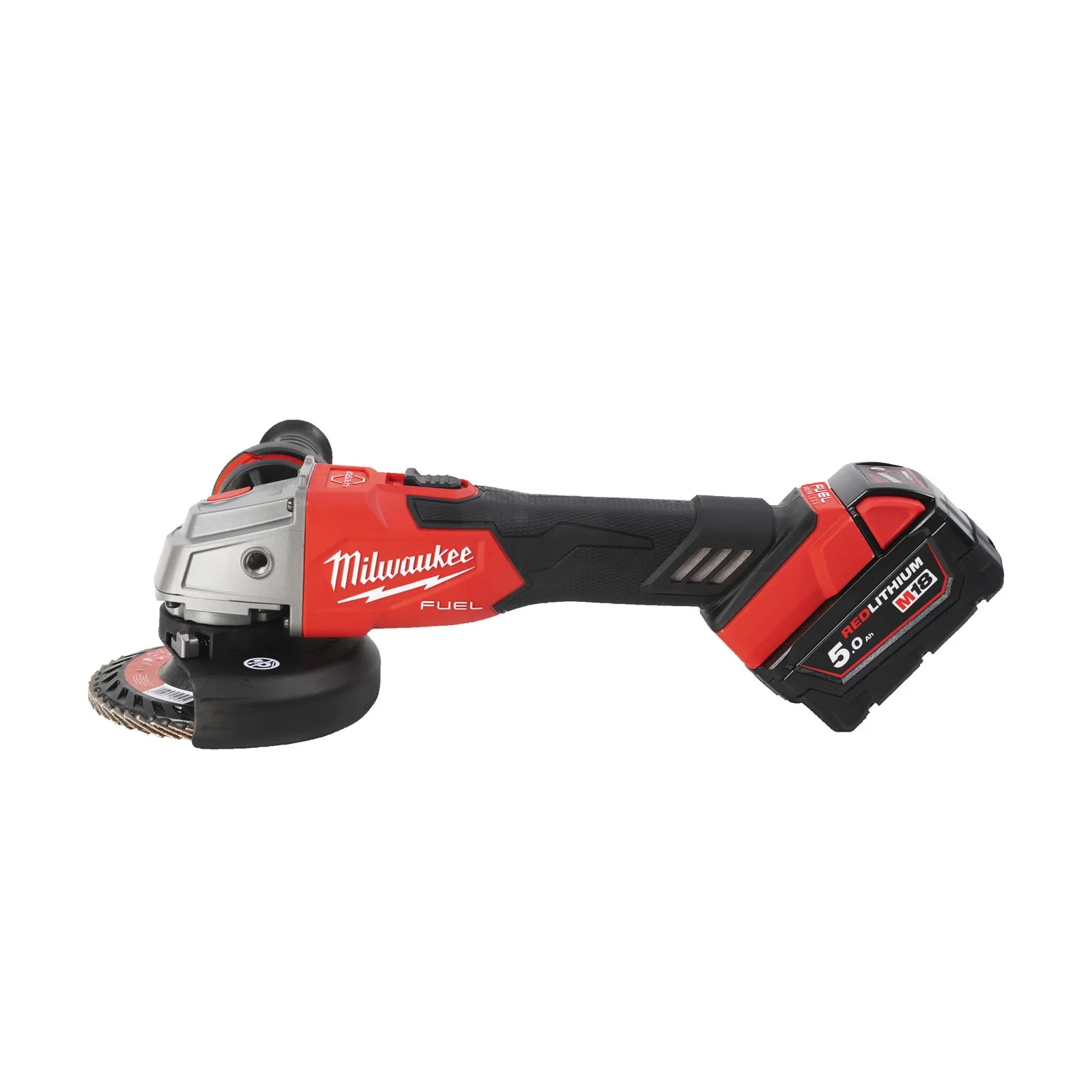 125 мм УШМ с тормозом и ползунковым выключателем Milwaukee M18 FSAG125XB-502X — фото производителя