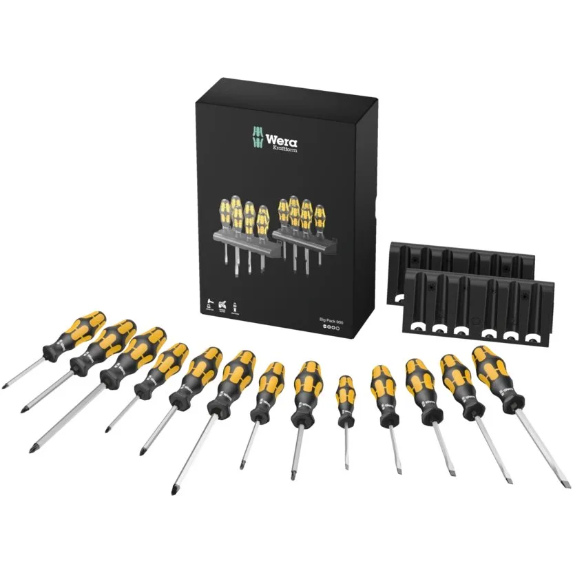 Набор отверток Kraftform Wera: отвертка-резец + подставка Big Pack 900 — фото производителя