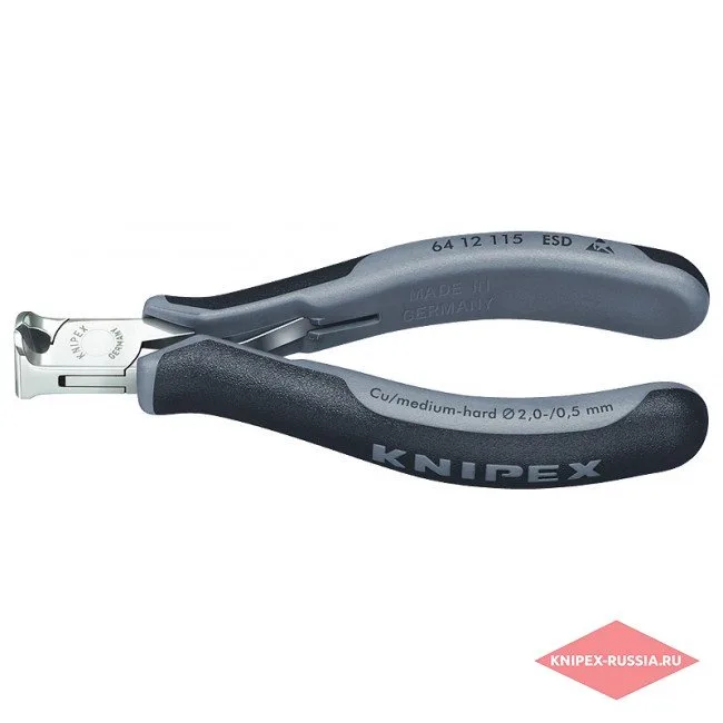 Кусачки торцевые для электроники антистатические Knipex KN-6412115ESD — фото производителя