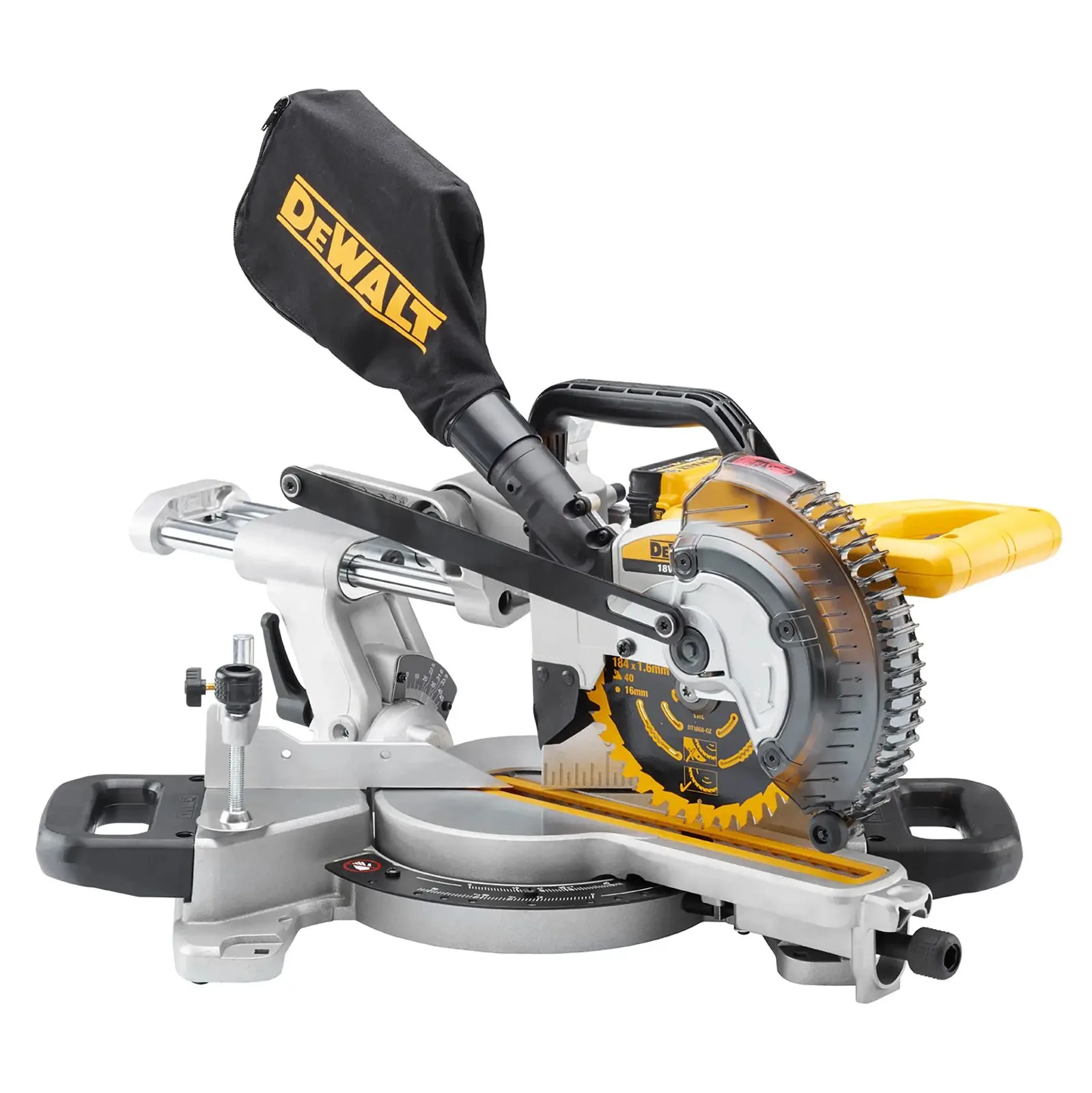 Аккумуляторная торцовочная пила DeWalt DCS365M2-GB — фото производителя