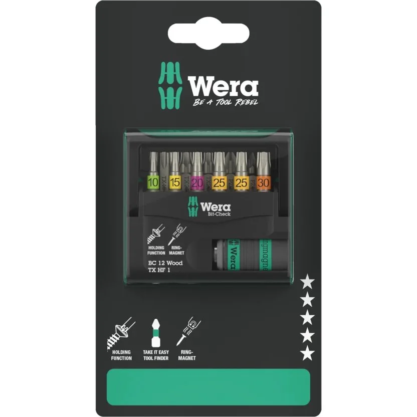 Набор инструментов Wera Bit-Check 12 Wood TX HF 1 SB