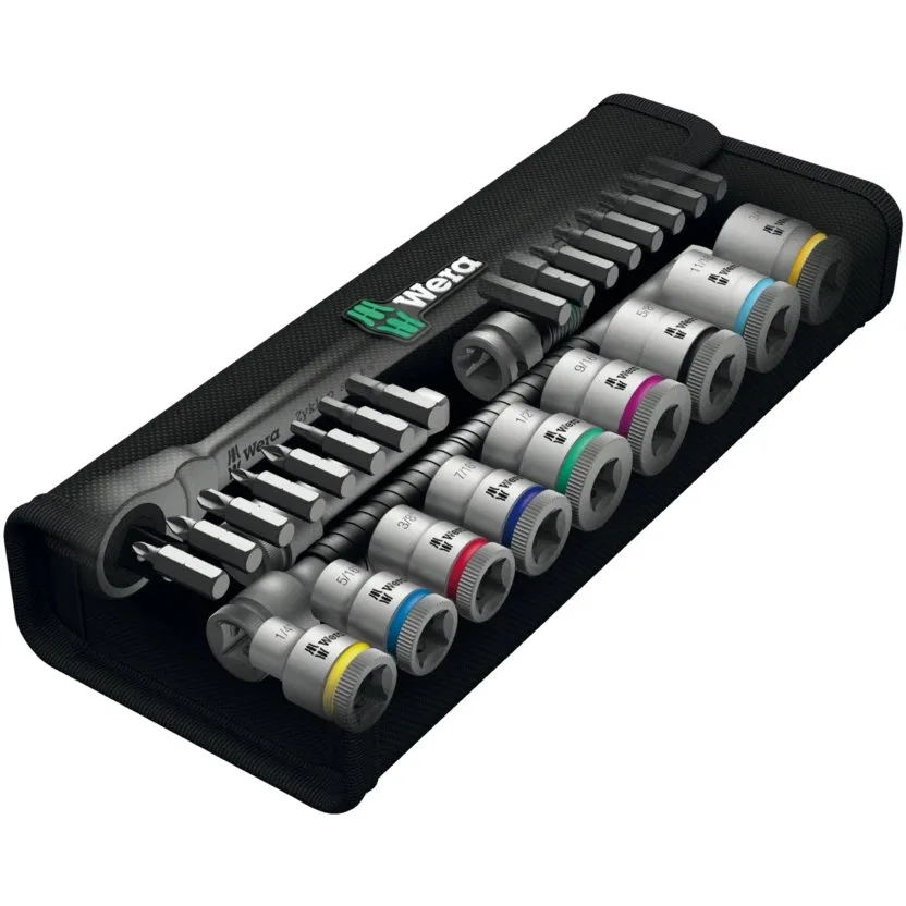 Набор инструментов Wera 8100 SB 10 Zyklop Metal - набор с трещоткой, сдвижной квадрат, привод 3/8", дюймовый — фото производителя