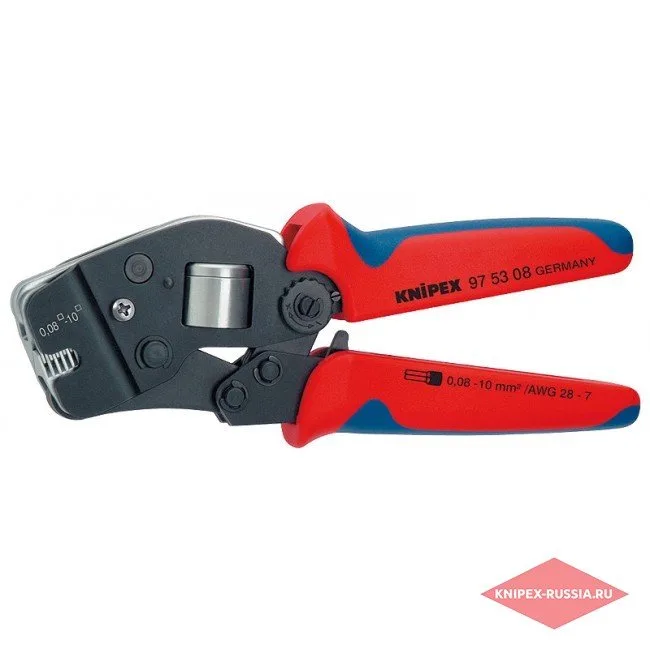 Самонастраивающийся инструмент для опрессовки контактных гильз Knipex KN-975308