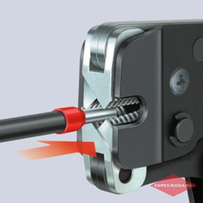 Самонастраивающийся инструмент для опрессовки контактных гильз Knipex KN-975308 — фото производителя