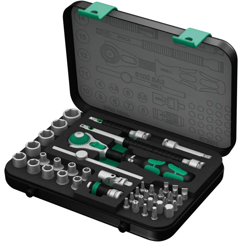 Набор с трещоткой Zyklop Speed, 1/4" Wera 8100 SA 2 — фото производителя