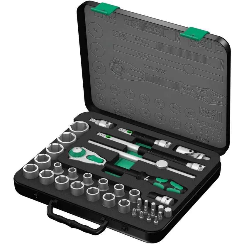 Набор с трещоткой Zyklop Speed, 1/2" Wera 8100 SC 2 — фото производителя