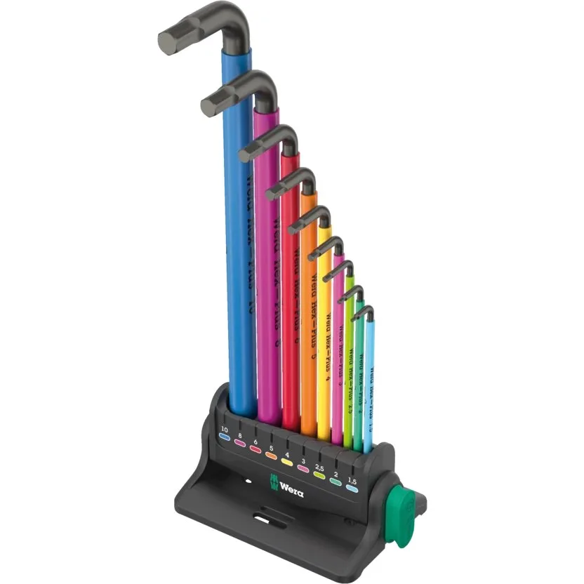 Набор Г-образных ключей, метрические размеры, BlackLaser Wera 950/9 Hex-Plus Multicolour 3 — фото производителя