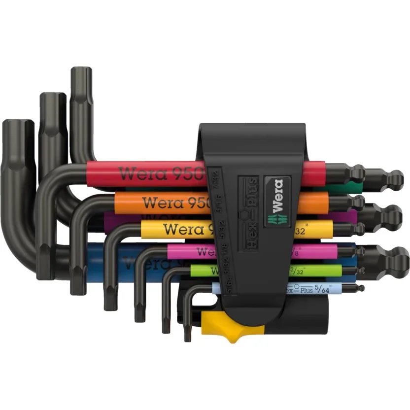 Набор Г-образных ключей, дюймовые размеры, BlackLaser Wera 950/9 Hex-Plus Multicolour Imperial 3 — фото производителя