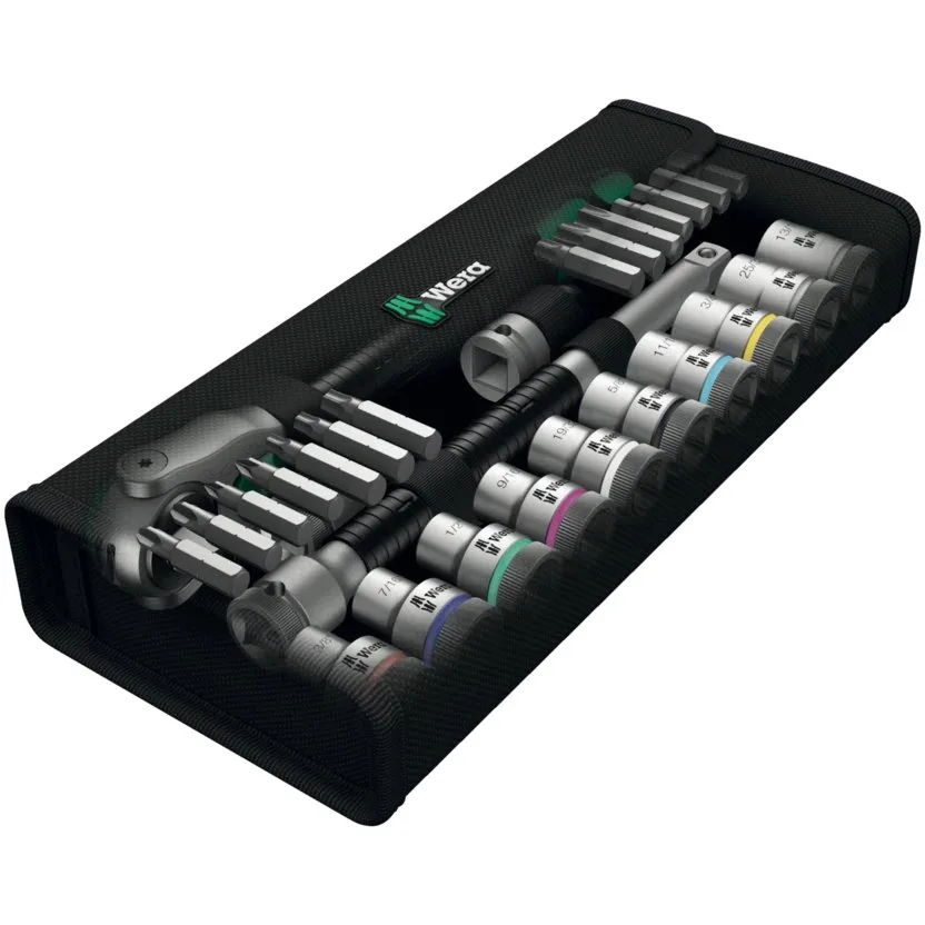 Набор инструментов Wera 8100 SC 9 Zyklop Speed - набор с трещоткой, привод 1/2", дюймовый — фото производителя