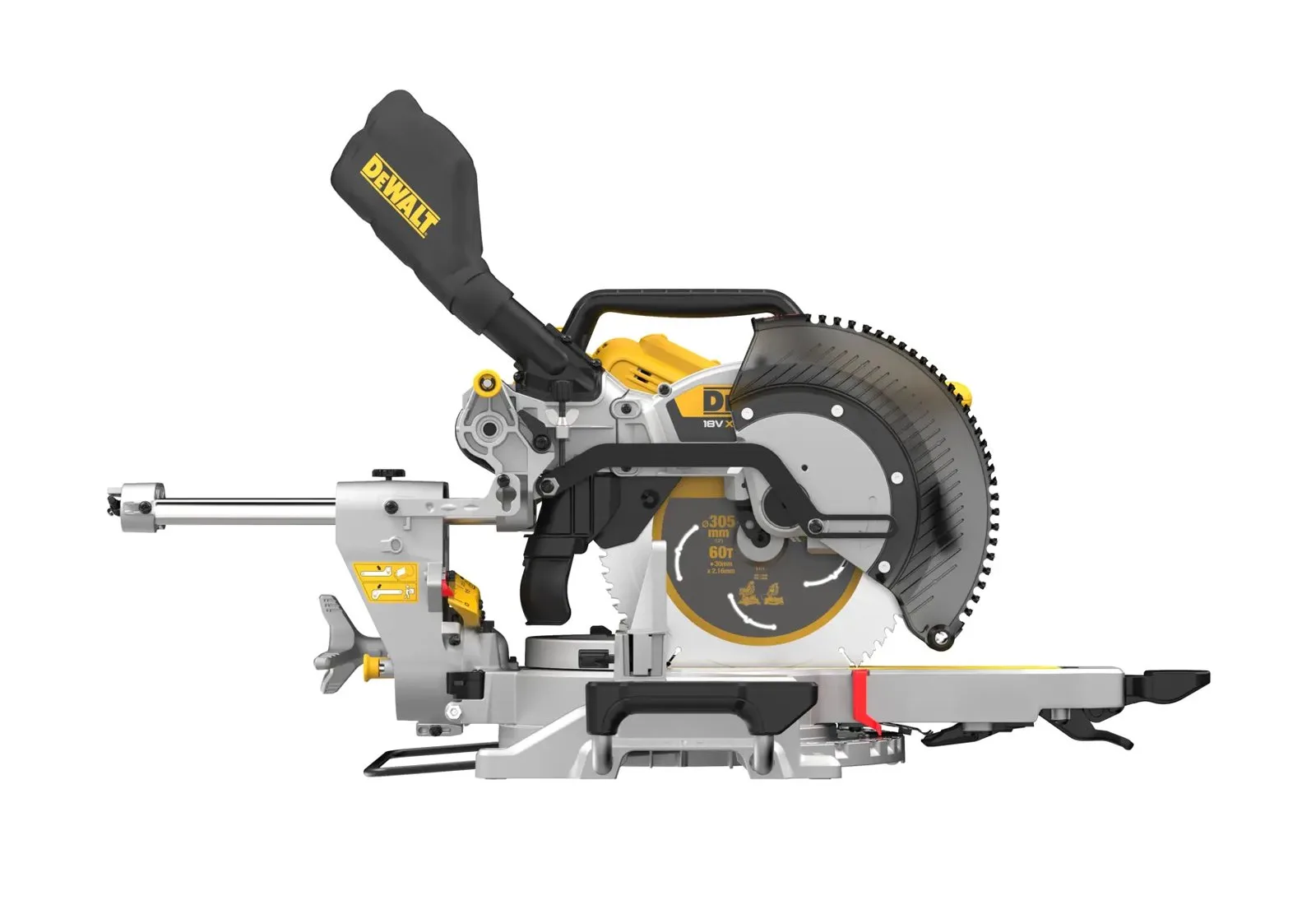 Аккумуляторная торцовочная пила DeWalt DCS782N-XJ — фото производителя