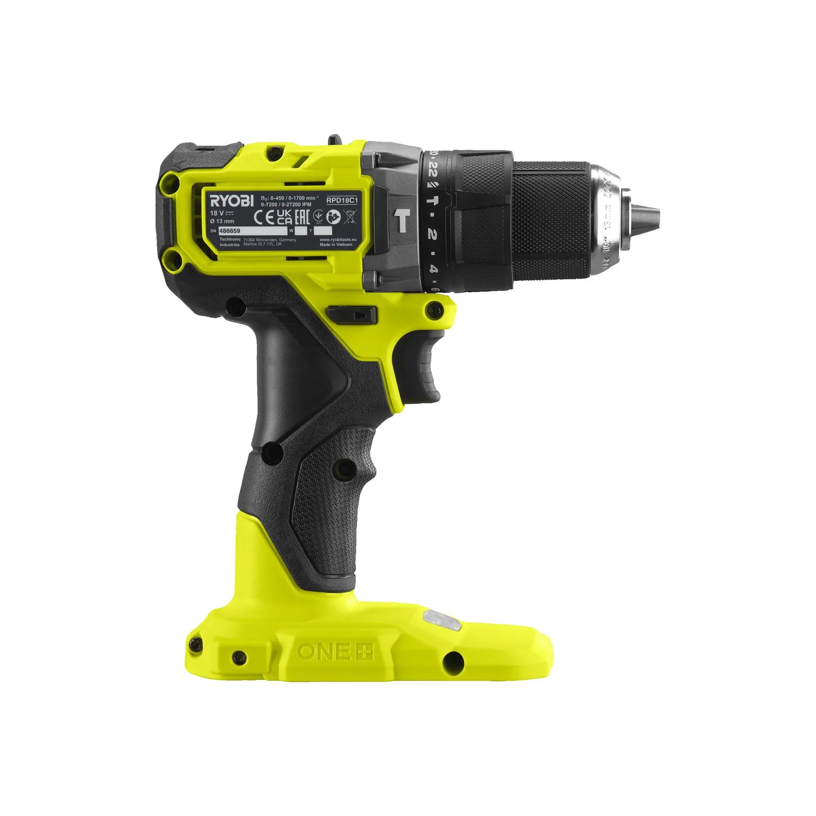 Аккумуляторная ударная дрель-шуруповерт Ryobi RPD18C1-0 — фото производителя