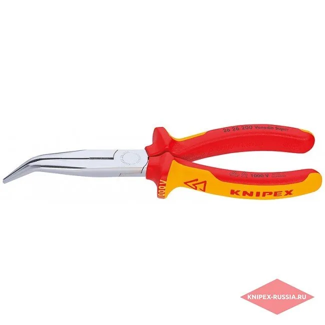Плоские круглогубцы с режущими кромками Knipex KN-2626200 — фото производителя